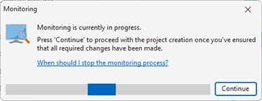 Monitoring is in progress Monitoring is in progress