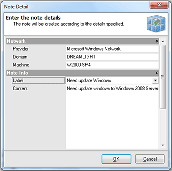 Specifying note details Specifying note details