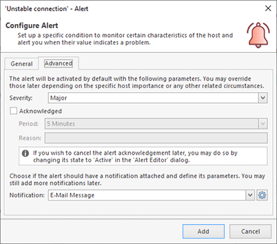 Configuring alert options Configuring alert options