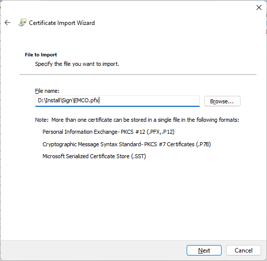 Select file