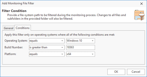 Configuring OS and platform conditions>