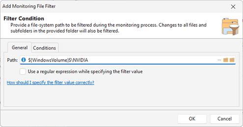 Configuring a Monitoring File Filter