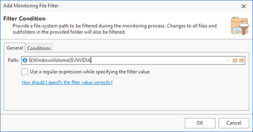 Configuring a Monitoring File Filter