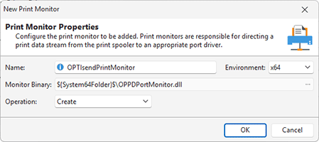 Adding a print monitor Adding a print monitor