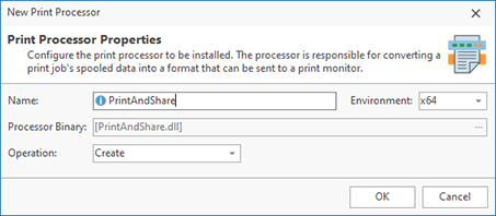 Adding a print processor