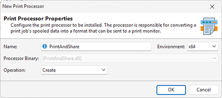 Adding a print processor Adding a print processor