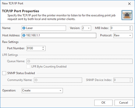 Adding a TCP/IP port