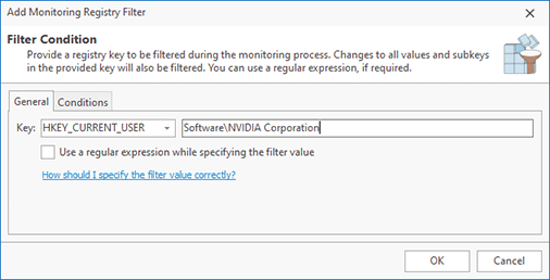Configuring a Monitoring Registry Filter