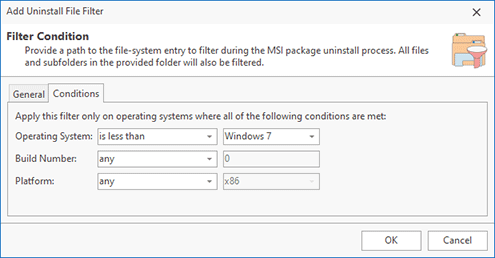 Configuring OS and platform conditions