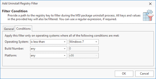 Configuring OS and platform conditions