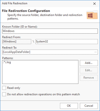 System folder redirection configuration