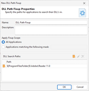 DLL path fixup configuration DLL path fixup configuration