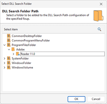 Select DLL search folders Select DLL search folders