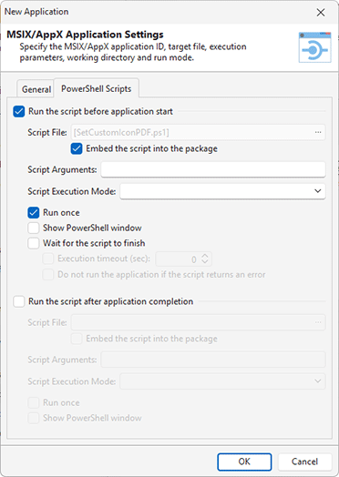 PowerShell scripts configuration