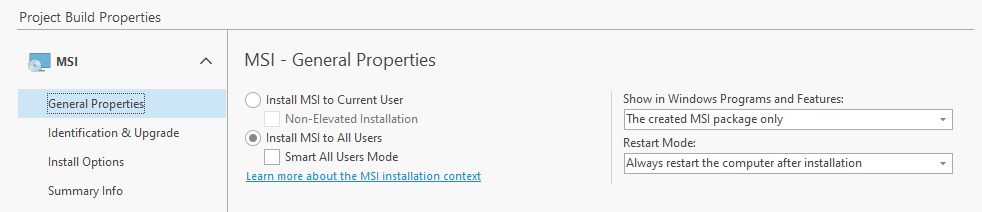 Choosing the installation context