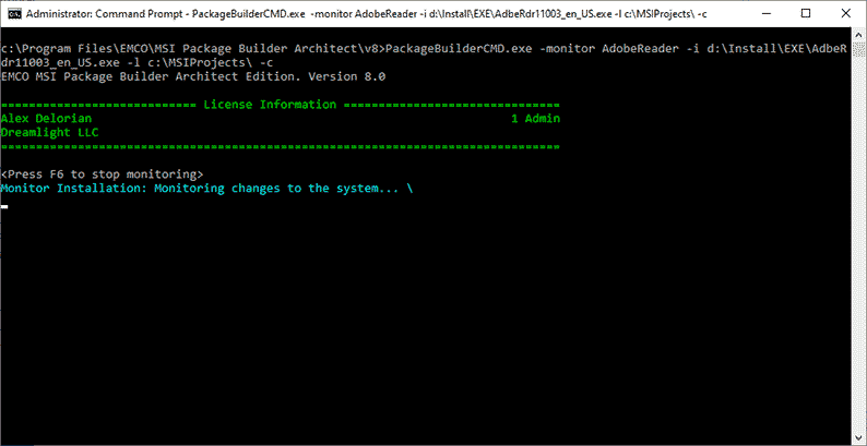 Monitoring console