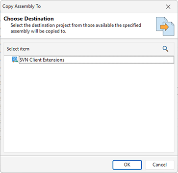 Copying assemblies between projects