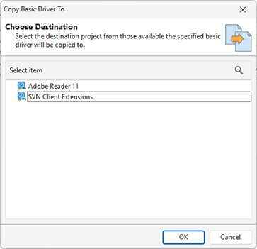 Copying driver deployment actions