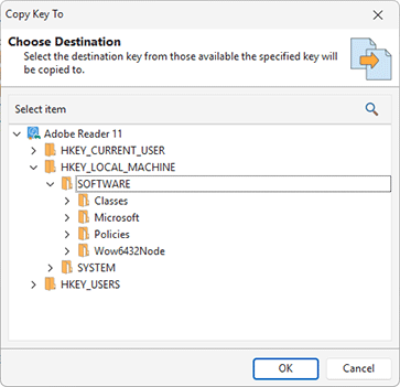 Copying registry modifications