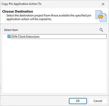 Copying custom actions between projects