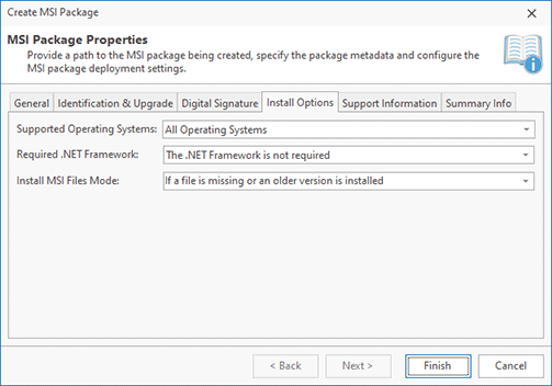 Configuring Install Options