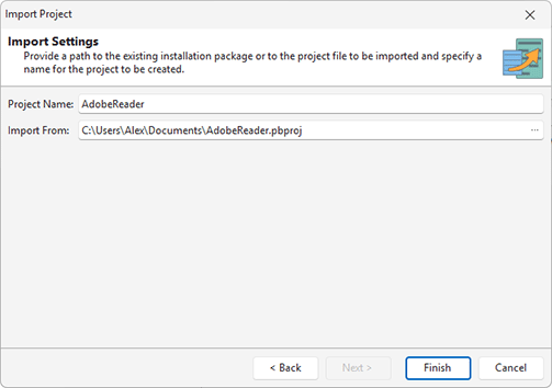 Importing a project Importing a project