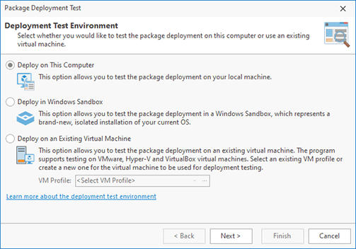 Deployment environment selection