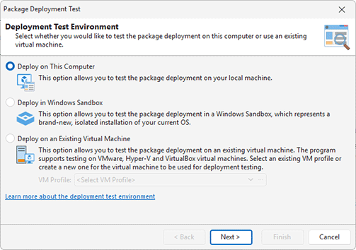 Deployment environment selection