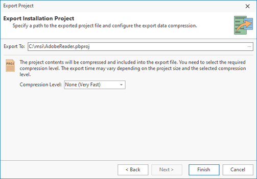 Exporting a project