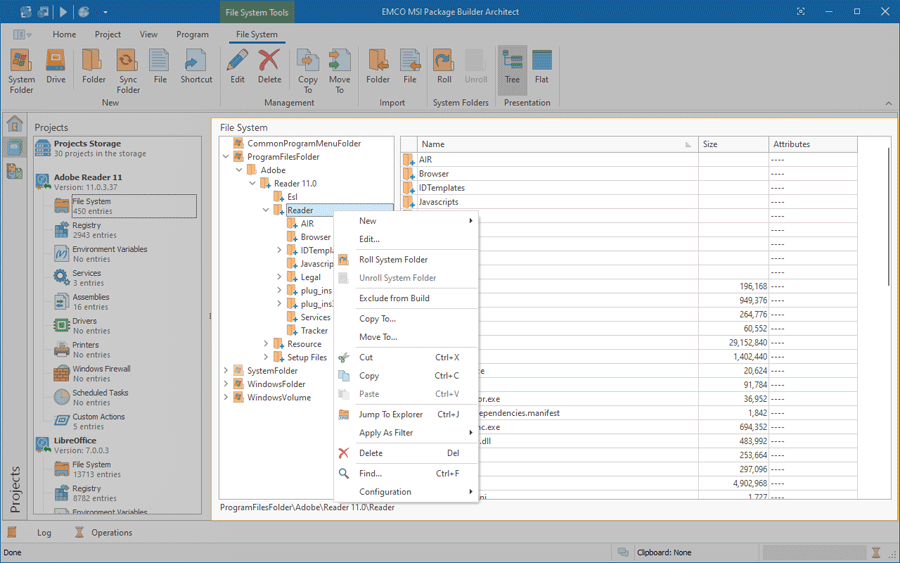 The File System view