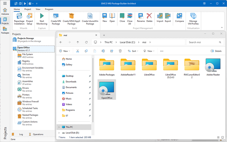 Getting the generated MSI