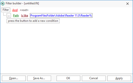 Using the filter editor