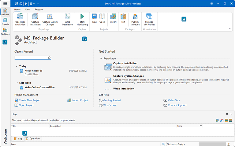 The main program window