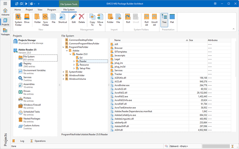 The program screen with an opened project