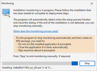 Monitoring progress