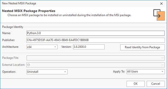 Nested MSIX package uninstall options