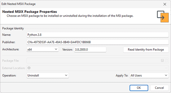 Nested MSIX package uninstall options