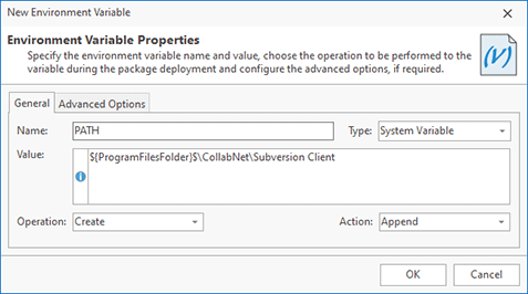 Configuring an environment variable modification