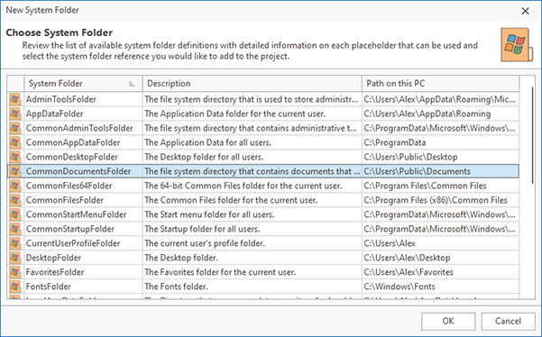 Adding a system folder to a project