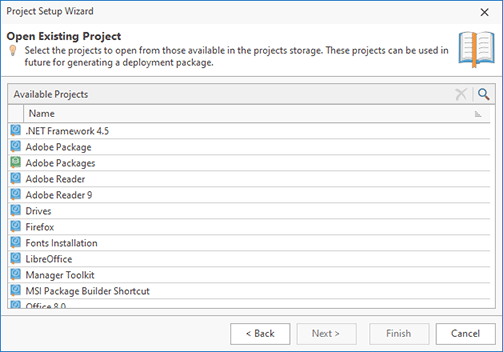 Opening existing projects