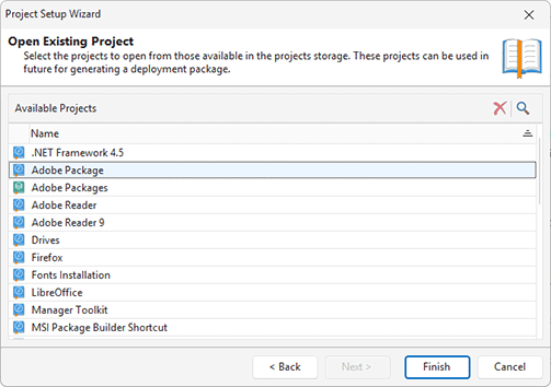 Opening existing projects Opening existing projects
