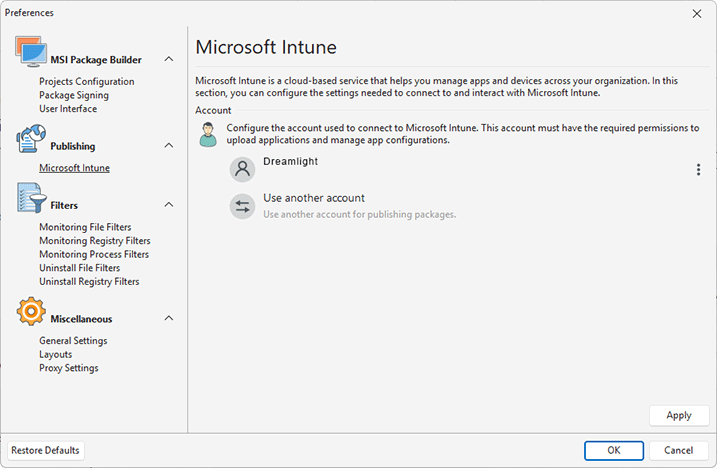 Microsoft Intune configuration