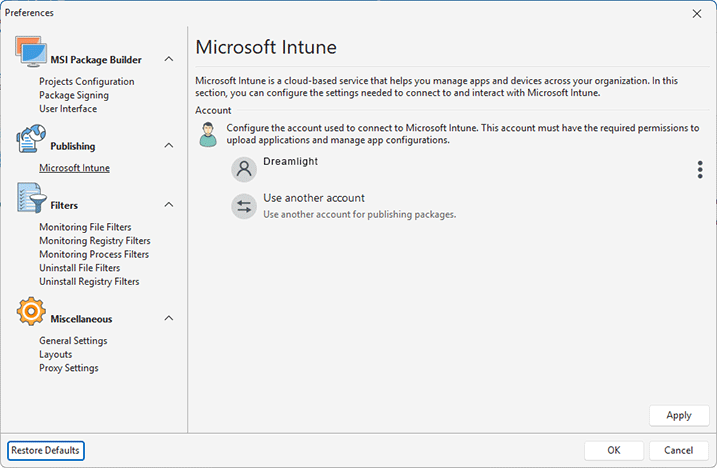 Microsoft Intune configuration