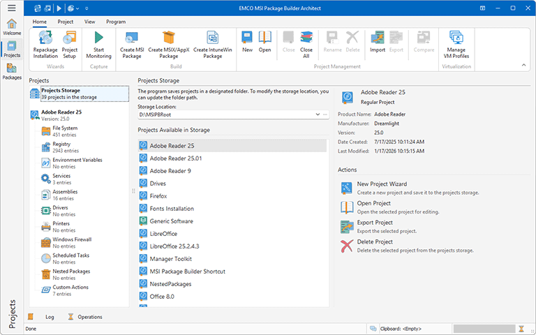 Projects storage Projects storage