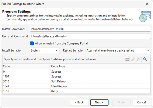 Configuring program settings