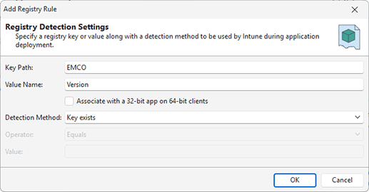 Configuring registry requirement