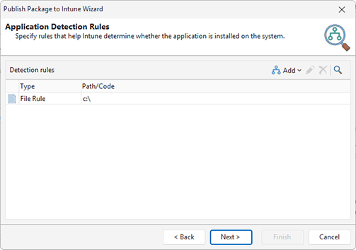 Configuring application detection