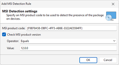 Configuring MSI detection settings