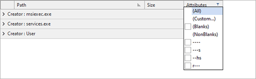Accessing the quick filter abilities Accessing the quick filter abilities