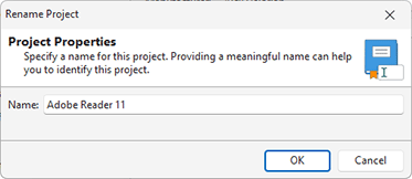 Renaming a project Renaming a project